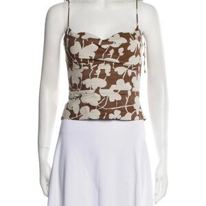 Floral Brown and White Women's Top